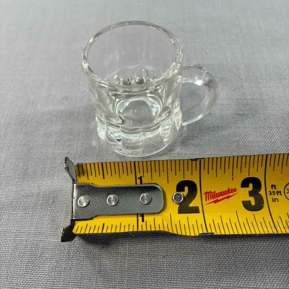 Vintage Libbey Mini Glass Beer Stein Shot Glass 2 Inch Clear Barware Mug USA